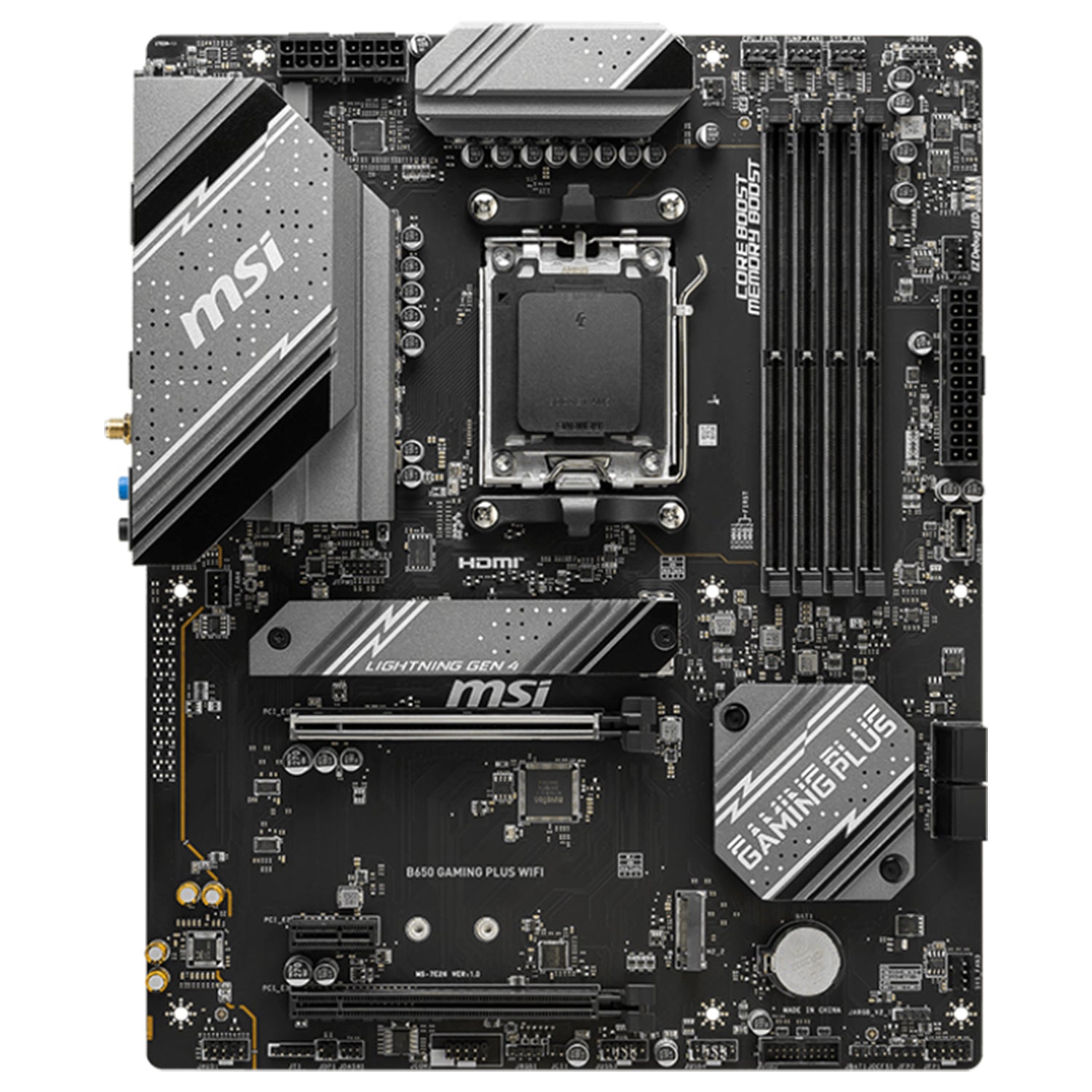 MSI B650 Gaming Plus WIFI Motherboard, ATX - Supports AMD Ryzen 9000/ 8000/ 7000 Series Processors, 256GB DDR5 Max Memory, AM5 Socket, HDMI | DisplayPort