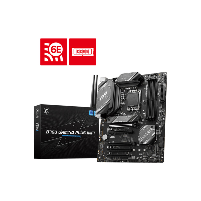 MSI B760 Gaming Plus Wi-Fi Gaming Motherboard - LGA 1700, DDR5 | HDMI / Display Port | Supports 12th/13th/14th Gen Intel Processors