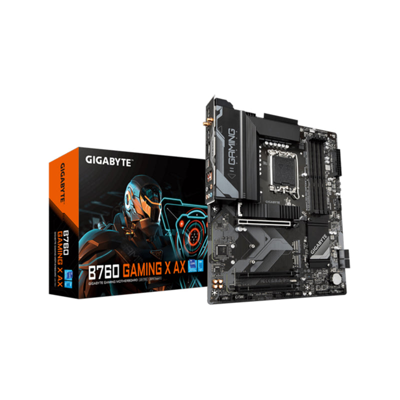 GIGABYTE B760 Gaming X AX Motherboard, ATX - Supports 14th/13th/12th Gen Intel Processors, 256GB DDR5 Max Memory, PCLe 4.0 With Wi-Fi 6E, HDMI / Display Port