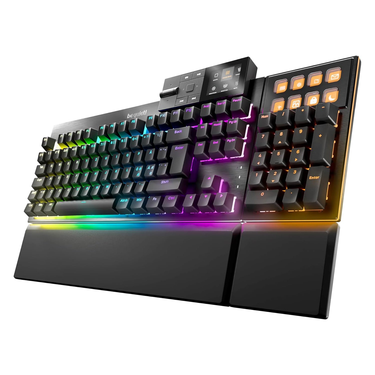 be quiet! Dark Mount (Silent Linear US) Mechanical Keyboard - Durable and ergonomic With Hot-swappable Numpad and Media Dock - BT001US