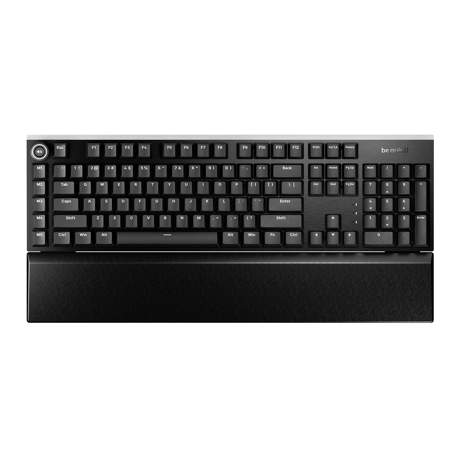 be quiet! Light Mount (Silent Tactile, US) Mechanical Keyboard - Hot-Swappable Lubricated Silent Switches | 3D Media Wheel |  Quality PBT Double-Shot Keycaps - BT004US