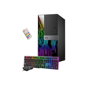 Custom Built RGB PC - Dell OptiPlex Gaming Desktop Tower, AMD/ NVIDIA Graphics, Intel i5 Hexa-Core Processor, 16GB - 32GB DDR4 RAM, 512GB - 1TB SSD, Windows 11 Pro, Keyboard Mouse - Refurbished