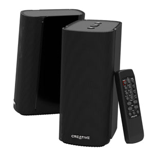 Creative T100 - 2.0 Compact Hi-Fi Desktop Speakers For Computers and Laptops, AUX-in port With Wireless Bluetooth 5.0 - Black (51MF1690AA002)