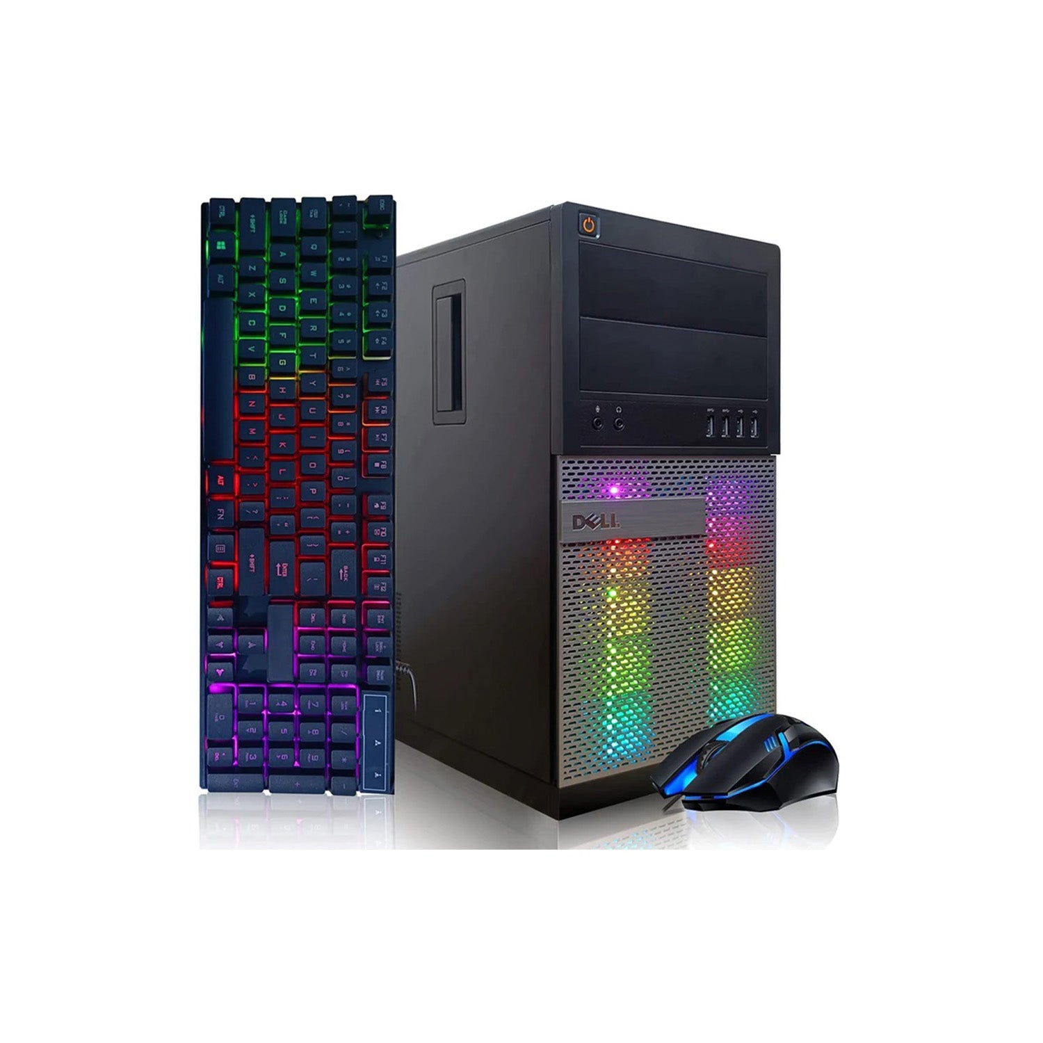 DELL RGB Gaming Desktop Computer, Intel Quad Core, 16GB Memory, 512GB SSD + 3TB HDD, Keyboard & Mouse, 600M WiFi Bluetooth, Win 10 Pro (Renewed)
