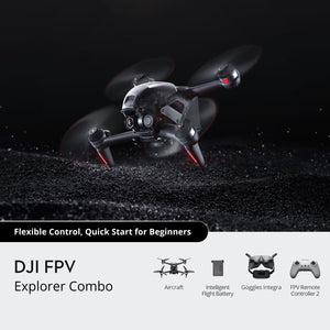 DJI FPV Explorer Combo Drone / Remote Controller 2 / Emergency Brake and Hover / Under 346 g / Approx 20-Minutes Max Flight Time / Distance up to 10 Km - (CP.FP.00000139.01)