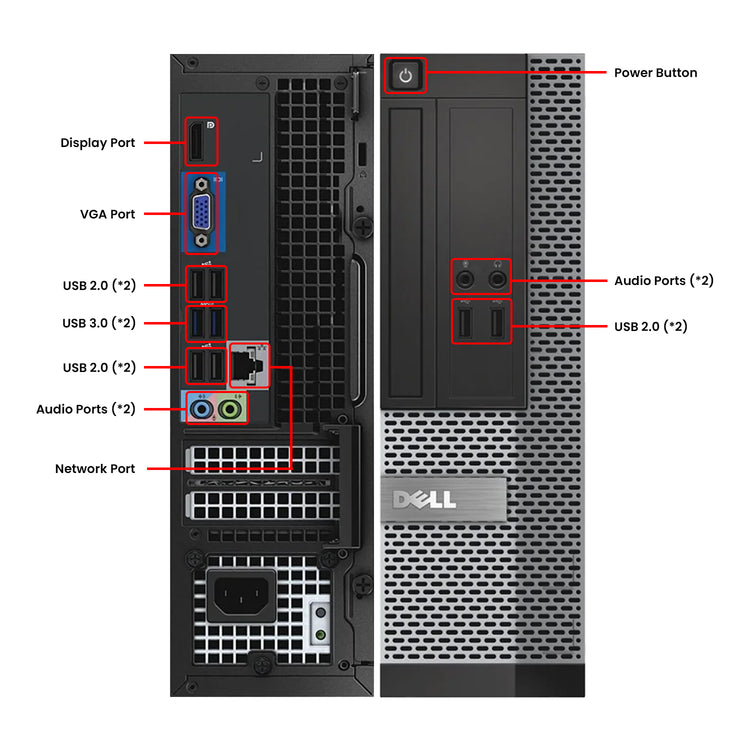 Dell OptiPlex 3020 SFF Computer PC / Intel Core i5 - 4th Gen Up to 3.60 GHz Processor / 16GB - 32GB DDR3 RAM / 256GB - 1TB SSD / Windows 10 Pro / Wired Keyboard and Mouse - Refurbished