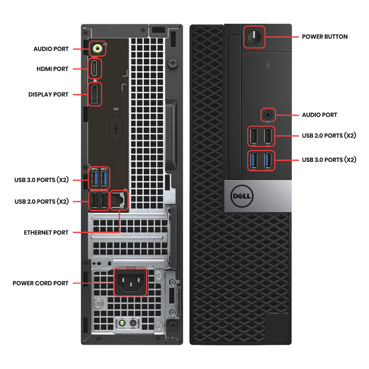 Dell OptiPlex 3040 SFF Desktop PC, Intel Core i5 - 6th Gen Up to 3.60GHz Processor, 16GB - 32GB DDR4 RAM, 256GB - 1TB SSD, Windows 10 Pro, Keyboard & Mouse - Refurbished