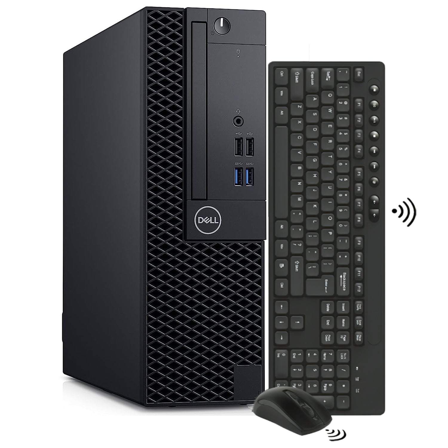 Dell Optiplex SFF Computer PC - Intel Core i7 - 8th Gen Up to 4.60 GHz Processor, 16GB DDR4 RAM, 256GB - 512GB SSD + 500GB HDD, Windows 11Pro, Dual New 24/27 inch FHD Monitor - Refurbished