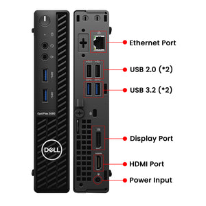 Dell OptiPlex 3080 Tiny Business  Desktop Computer PC / Intel Hexa-Core i5 -10th Gen Processor Up to 3.80GHz / 16GB - 32GB DDR4 RAM / 512GB - 2TB SSD / Windows 11 Pro / Wireless Keyboard and Mouse - Refurbished