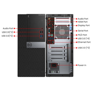 Dell Computer OptiPlex 5050 Tower Desktop PC| Intel Core i7-7700 up to 4.20 GHz Processor| 16GB - 32GB DDR4 RAM| 512GB - 2TB SSD| Windows 10 Pro| Wireless Keyboard and Mouse| HDMI / WIFI - Refurbished