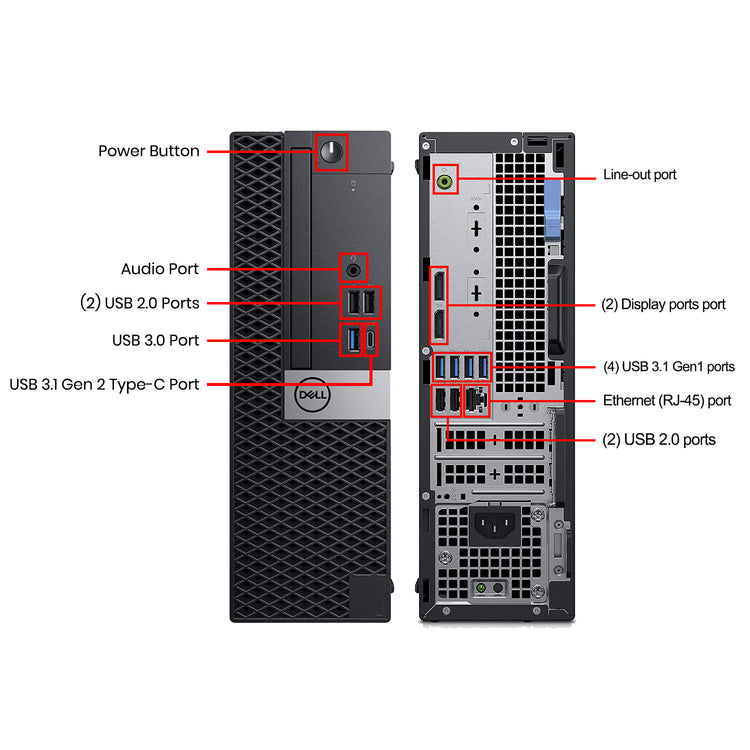 Dell OptiPlex 5060 SFF Business Desktop Computer PC, Intel Hexa-Core i5 - 8th Gen Up to 4.10 GHz, 16GB - 32GB DDR4 RAM, 512GB -2TB NVMe SSD, Windows 11 Pro, WIFI  - Refurbished