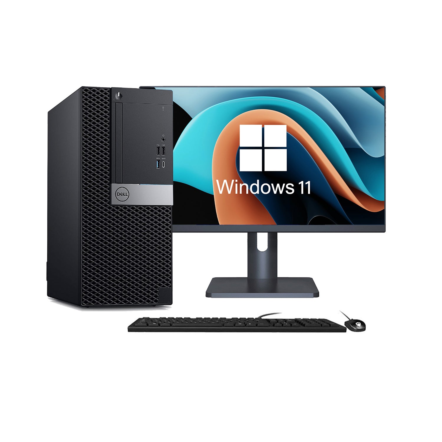 Dell OptiPlex 5070 Tower Business Desktop Computer PC| Hexa Core i5 9th Gen up to 4.40 GHz| 16GB - 32GB DDR4 RAM| 512GB -2TB NVMe SSD| Windows 11 Pro| New 24inch/ 27inch Flat Screen - Refurbished