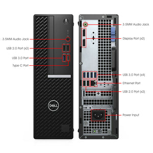 Dell Desktop PC OptiPlex 7080 SFF Business Computer | Intel Hexa-Core i5 -10th Gen Processor | 16GB - 32GB DDR4 RAM | 512GB - 2TB SSD | Windows 11 Pro | Wireless Keyboard and Mouse - Refurbished