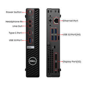 Dell OptiPlex 5090 Tiny Business Desktop Computer PC / Intel Hexa-Core i3 -10th Gen Processor Up to 3.80GHz / 16GB - 32GB DDR4 RAM / 512GB - 2TB SSD / Windows 11 Pro / Wireless Keyboard and Mouse - Refurbished