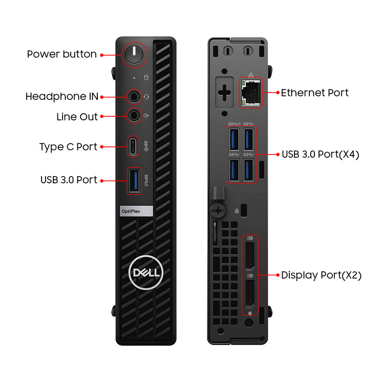 Dell OptiPlex 5090 Tiny Business Desktop Computer PC / Intel Hexa-Core i3 -10th Gen Processor Up to 3.80GHz / 16GB - 32GB DDR4 RAM / 512GB - 2TB SSD / Windows 11 Pro / Wireless Keyboard and Mouse - Refurbished
