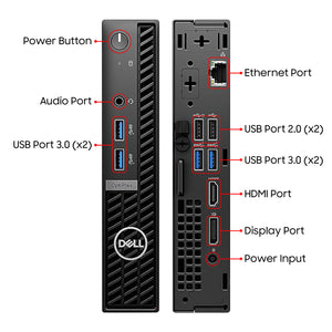 Dell OptiPlex 7010 Micro Business Desktop Computer PC / Intel Hexa-Core i5 -13th Gen Processor Up to 4.60GHz / 16GB DDR4 RAM / 512GB NVMe SSD / Windows 11 Pro / Wireless Keyboard and Mouse - Refurbished