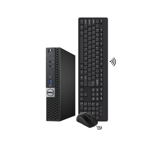 Dell OptiPlex 7050 Tiny Desktop Computer PC - Black (Intel Core i5 - i7 7th Gen/ 16GB - 32GB DDR4 RAM/ 512GB - 2TB SSD/ Windows 10 Pro/ Wireless keyboard Mouse/ HDMI/ WIFI/ Bluetooth) - Refurbished