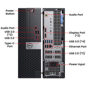 Dell Desktop PC OptiPlex 7070 SFF Business Computer, Intel Hexa-Core i7 - 8th Gen Processor Up to 4.60 Ghz, 16GB - 32GB DDR4 RAM, Windows 11 Pro - Refurbished