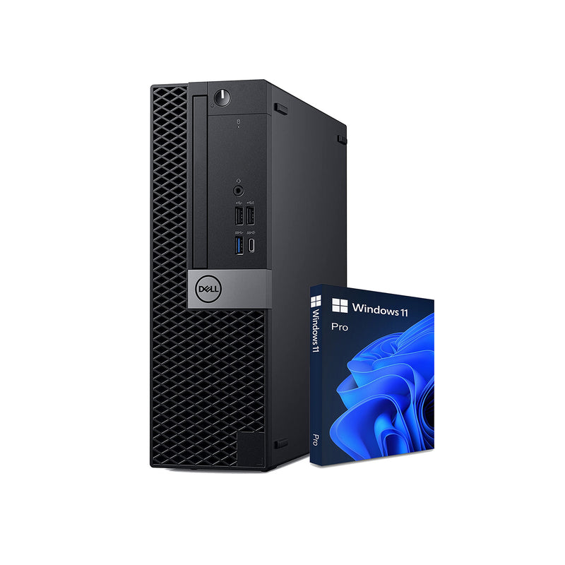 Dell Desktop PC OptiPlex 7070 SFF Business Computer, Intel Hexa-Core i7 - 9th Gen Processor, 16GB - 32GB DDR4 RAM, 512GB - 2TB SSD, Windows 11 Pro, Wireless Keyboard and Mouse - Refurbished