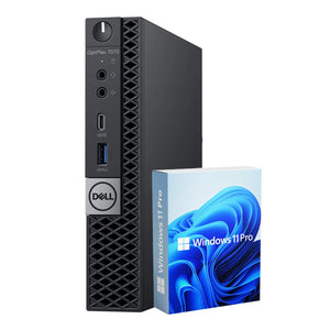 Dell OptiPlex 7070 Tiny Desktop Computer PC, Intel Core i7 - 9th Gen up to 4.30 GHz Processor, 16GB - 32GB DDR4 RAM, 512GB - 2TB SSD, Windows 11 Pro, Wireless Keyboard and Mouse - Refurbished