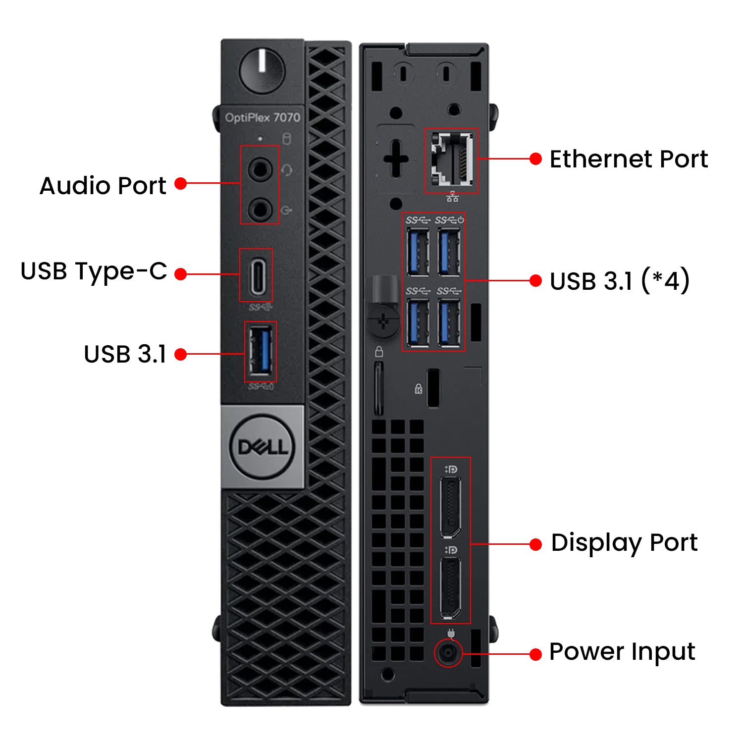 Dell OptiPlex 7070 Tiny Desktop Computer PC, Intel Core i7 - 9th Gen up to 4.30 GHz Processor, 16GB - 32GB DDR4 RAM, 512GB - 2TB SSD, Windows 11 Pro, Wireless Keyboard and Mouse - Refurbished