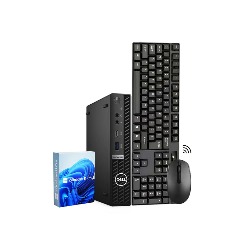 Dell Computer OptiPlex 7080 Tiny Business Desktop PC| Intel Core i7-10700 Up to 4.80GHz Processor| 16GB - 32GB DDR4 RAM| 512GB - 2TB SSD| Windows 11 Pro| Wireless Keyboard and Mouse| WIFI - Refurbished