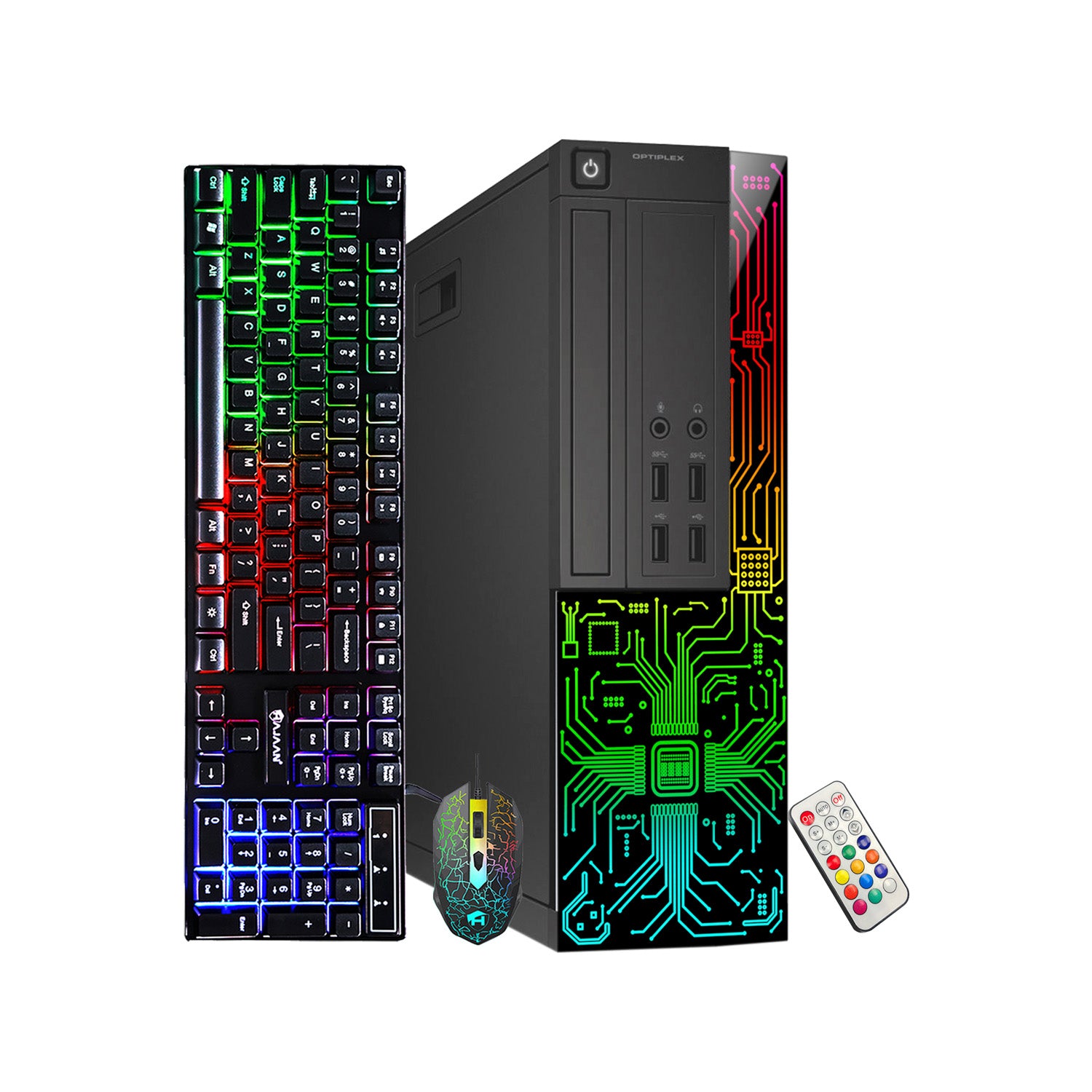 Dell OptiPlex RGB Desktop PC, Intel Core i7, 16GB RAM, 1TB SSD, RGB Gaming Keyboard and Mouse, WiFi, Windows 10 Professional