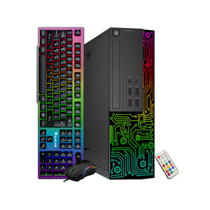 Dell OptiPlex Desktop Customized RGB Lights Computer Intel i5 Quad-Core Processor 8GB RAM 512GB SSD Win 10 Pro WIFI, Gaming PC Keyboard & Mouse - Refurbished