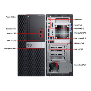 Dell OptiPlex 7070 Tower Business Desktop PC, Intel Core i7-9700 Up to 4.70GHz Processor, 16GB - 32GB DDR4 RAM, 512GB - 2TB SSD, Windows 11 Pro, Keyboard and Mouse, WIFI - Refurbished