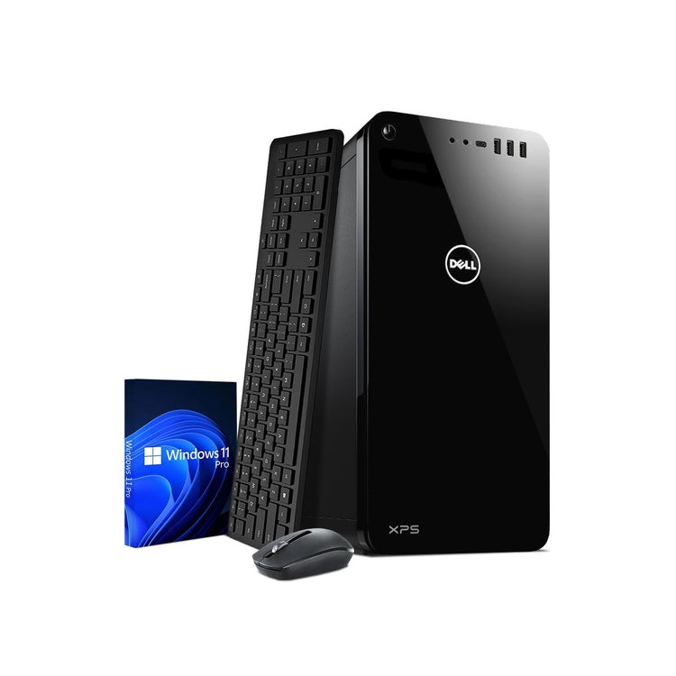 Dell 8930 XPS Desktop Computer Tower, Intel i5- 8th Gen Processor, 16GB DDR4 RAM, 256GB NVME + 500GB HDD, Windows 11 Pro, Wireless Keyboard & Mouse Included - Refurbished PC (Black)