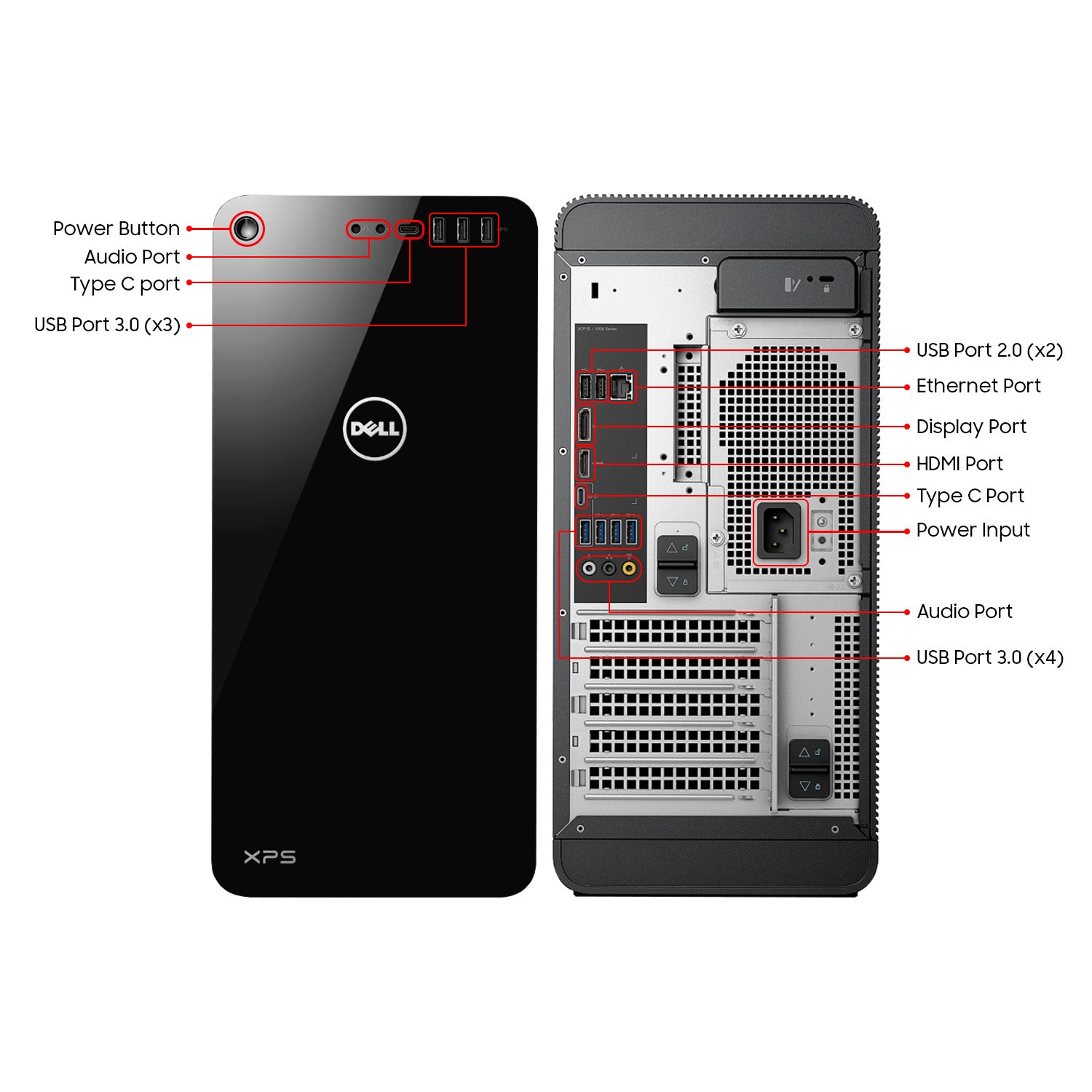 Dell 8930 XPS Desktop Computer Tower, Intel i5- 8th Gen Processor, 16GB DDR4 RAM, 256GB NVME + 500GB HDD, Windows 11 Pro, Wireless Keyboard & Mouse Included - Refurbished PC (Black)