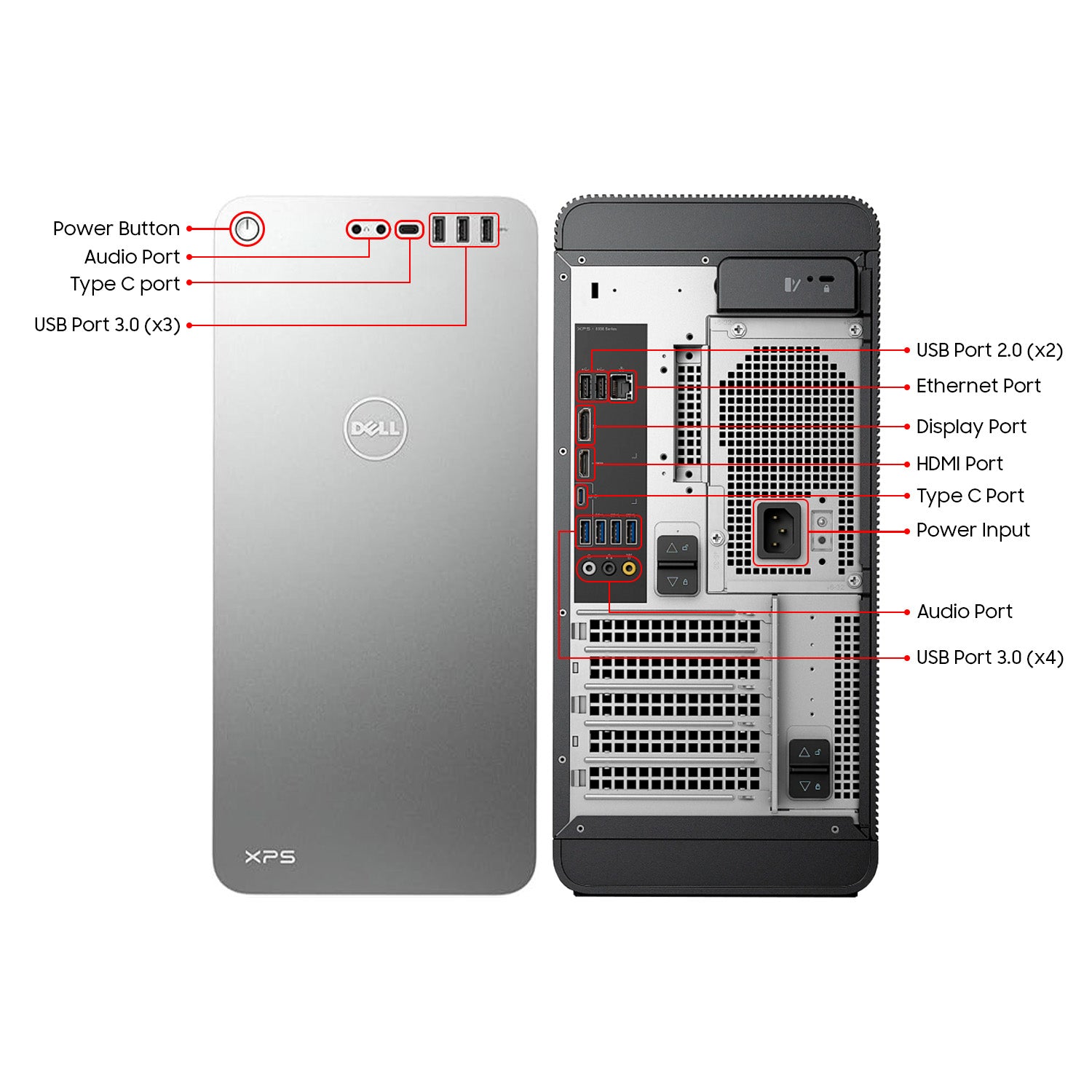 Dell XPS 8930 Desktop Tower, Intel i5- 9th Gen Processor, 16GB DDR4 RAM, 256GB NVME + 500GB HDD, Windows 11 Pro, Wireless Keyboard & Mouse Included - Refurbished PC (Silver)