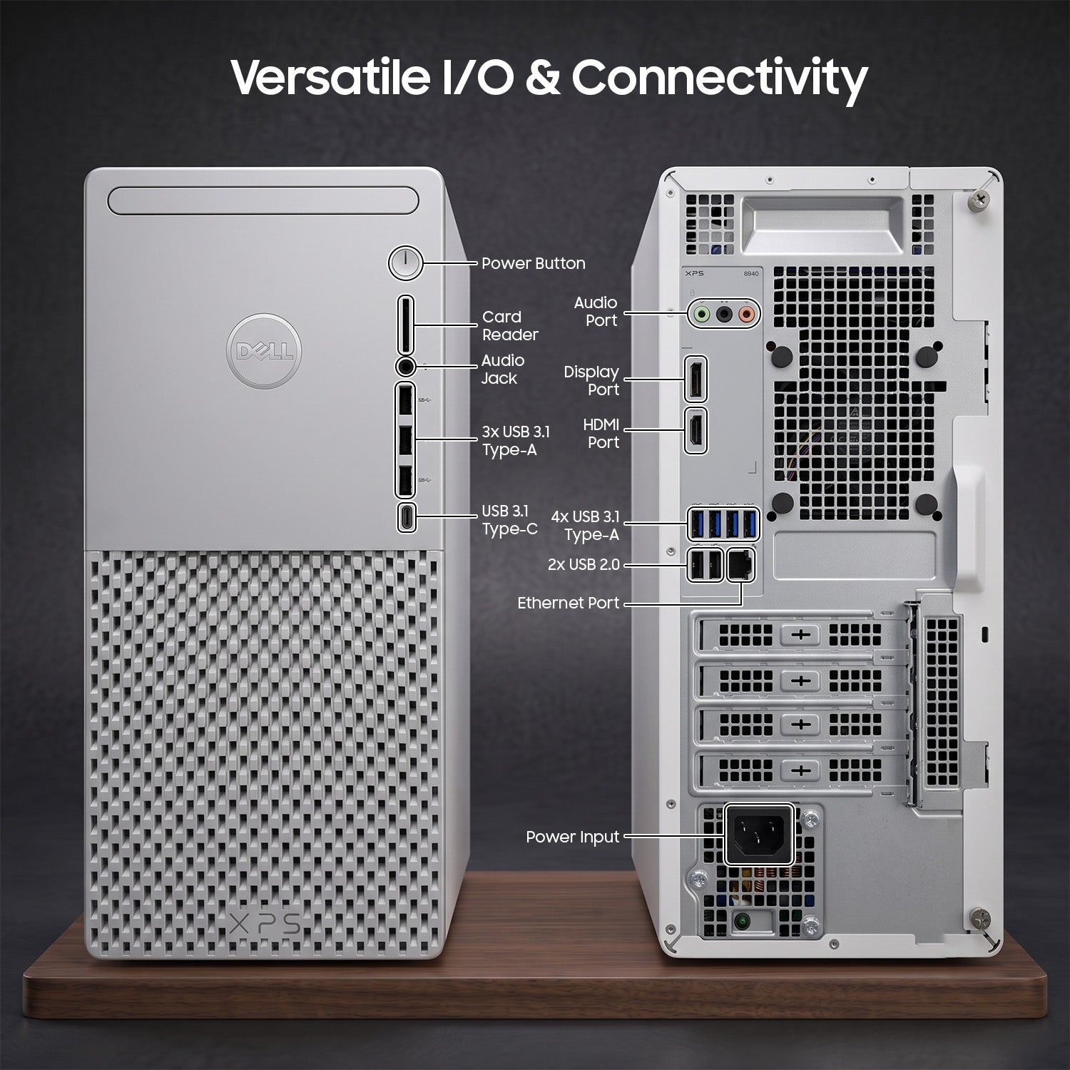 Dell XPS 8940 Desktop Tower PC | Intel Core i7-10700 | 32GB RAM | 512GB NVMe SSD | Windows 11 Pro | Refurbished (White)