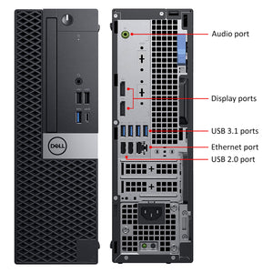 Dell Desktop PC OptiPlex 7070 SFF Business Computer, Intel Hexa-Core i7 - 9th Gen Processor, 16GB - 32GB DDR4 RAM, 512GB - 2TB SSD, Windows 11 Pro, Wireless Keyboard and Mouse - Refurbished