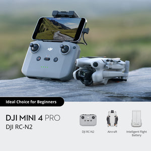 DJI Mini 4 Pro (DJI RC-N2) Folding Mini Drone, 4K HDR Video Camera, Automatic Exposure Bracketing / Ominidirectional Obstacle Sensing / Under 249 g / 34-Minutes Flight Time / Distance up to 18 Km - (CP.MA.00000731.01)