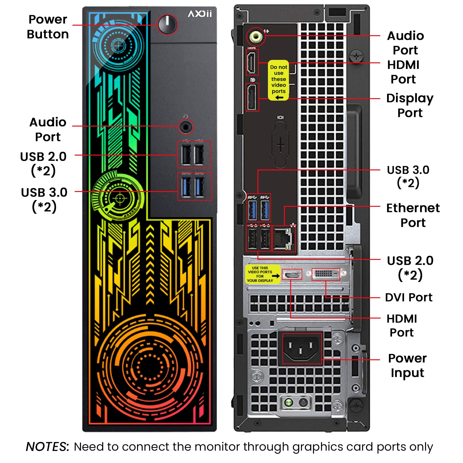 AXOII Electra Gaming PC, Intel Core i7 Processor, Graphics Card - AMD RX 550 / GT1030, 16GB DDR4 RAM, 512GB SSD, 24 Inch FHD Monitor, Headset / Speaker - Windows 11 Pro