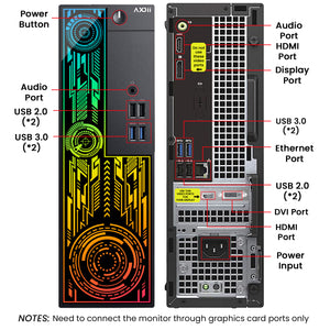 AXOII Electra Gaming Desktop PC, Intel Core i7 Processor, Graphics Card - AMD RX 550 / GT1030, 16GB DDR4 RAM, 512GB - 1TB NVMe SSD, 24/27 Inch FHD Monitor, Bluetooth - Windows 11 Pro