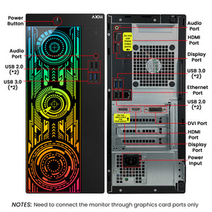AXOII Electra Gaming PC, Intel Core i5/i7 Processor, Graphics Card - GTX 1050 / GTX 1650 / RTX 3050, 32GB DDR4 RAM, 1TB M.2 NVMe SSD, 24/27 Inch Gaming Monitor, Bluetooth - Windows 11 Pro