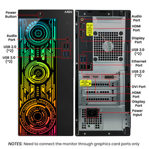 AXOII Electra Gaming PC, Intel Core i5/i7 Processor, Graphics Card - GTX 1050 / GTX 1650 / RTX 3050, 32GB DDR4 RAM, 1TB M.2 NVMe SSD, 24/27 Inch Gaming Monitor, Bluetooth - Windows 11 Pro