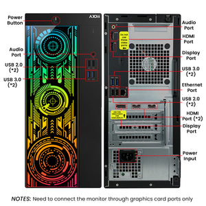 AXOII Electra Gaming PC, Intel Core i5/i7 Processor, Graphics Card - GTX 1050 / GTX 1650 / RTX 3050, 32GB DDR4 RAM, 1TB M.2 NVMe SSD, 24/27 Inch Gaming Monitor, Bluetooth - Windows 11 Pro