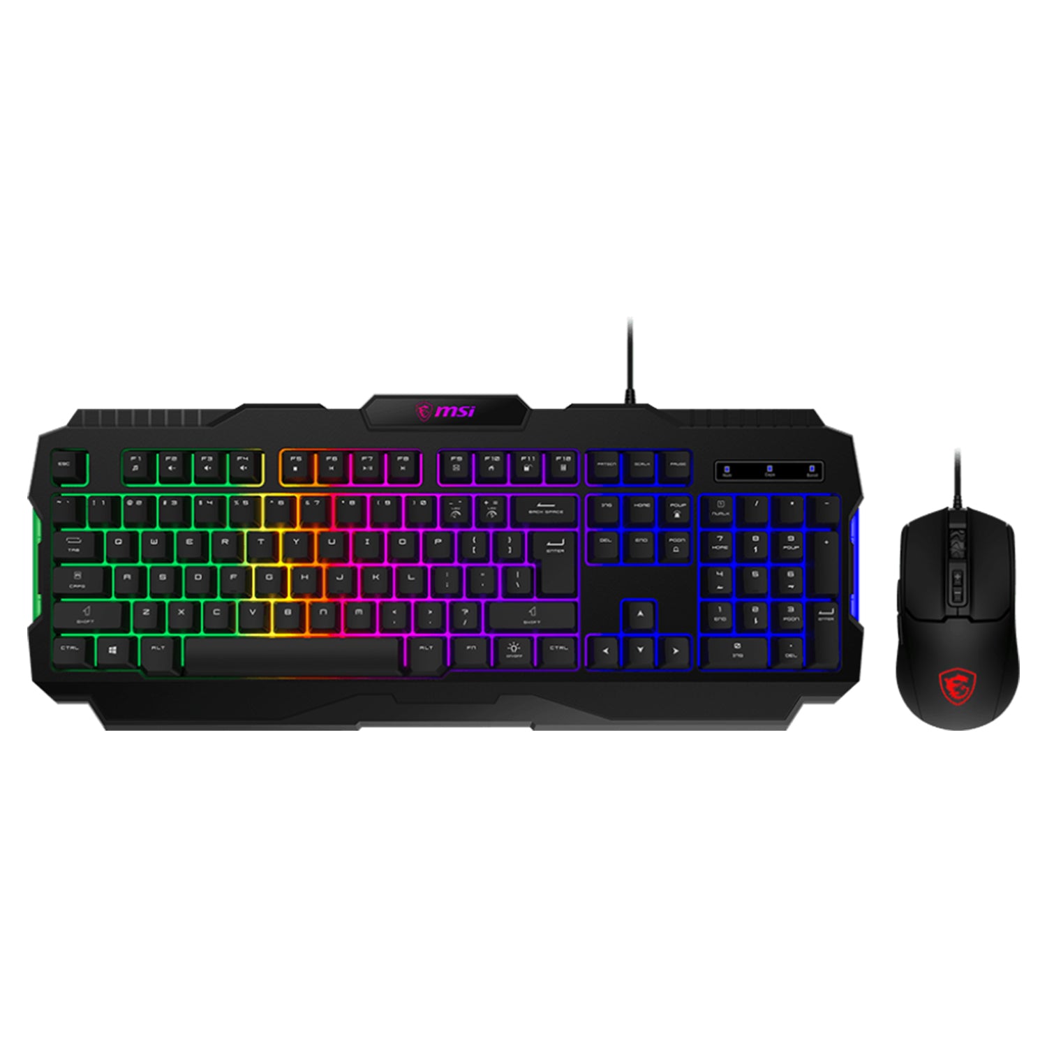 MSI FORGE GK 100 Combo - Gaming RBG Keyboard & Mouse Set, Backlight & Optical Mouse, 19-Keys Anti-Ghosting, 6400 DPI Optical Sensor, Interface - USB 2.0