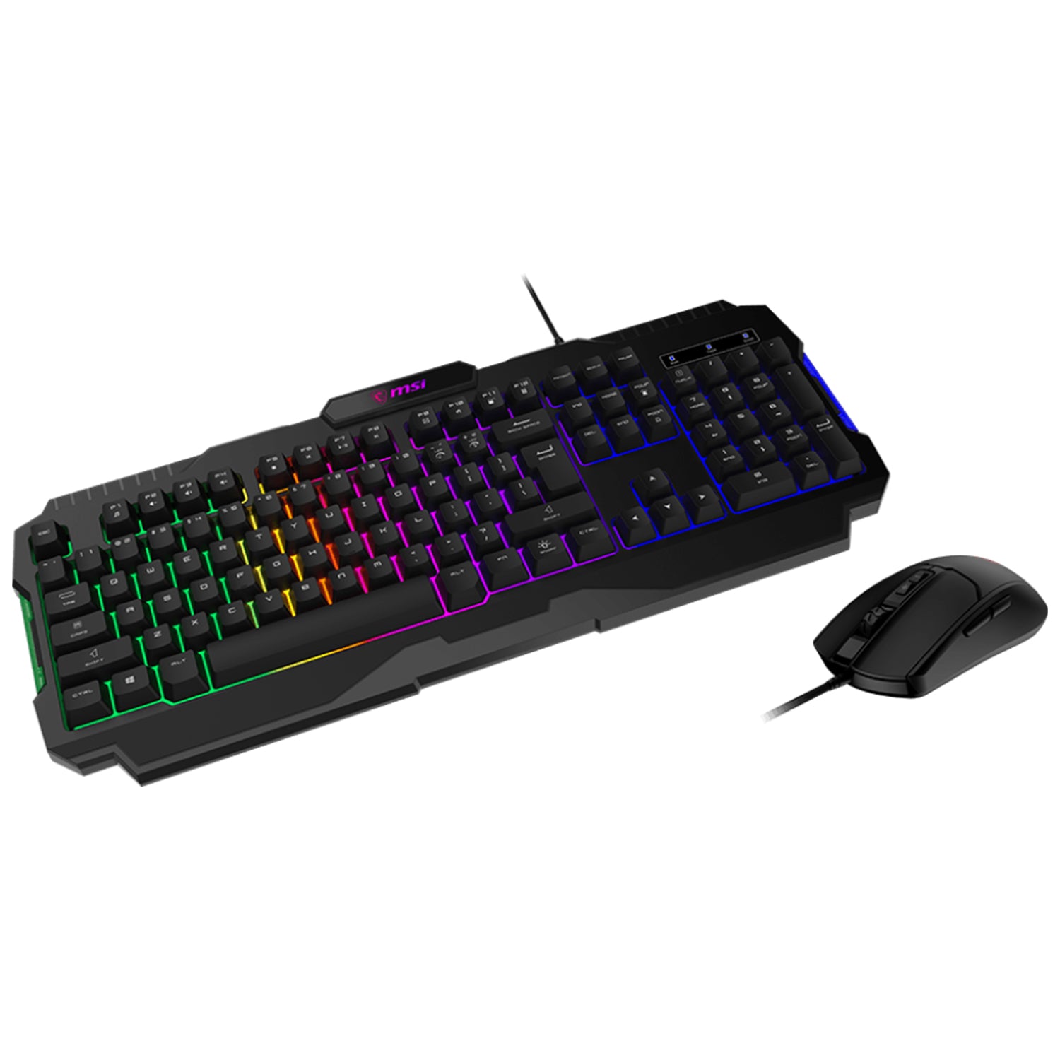 MSI FORGE GK 100 Combo - Gaming RBG Keyboard & Mouse Set, Backlight & Optical Mouse, 19-Keys Anti-Ghosting, 6400 DPI Optical Sensor, Interface - USB 2.0