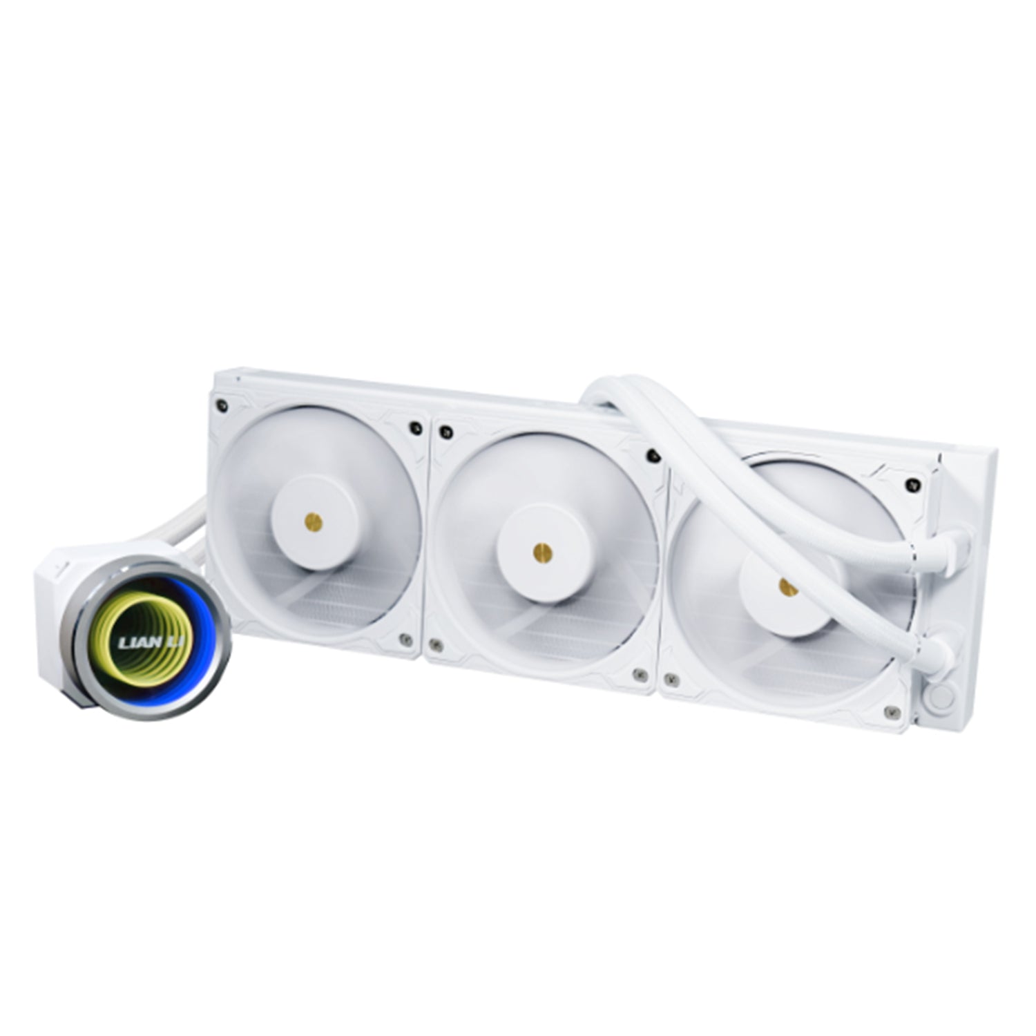 Lian-Li GA II Trinity Performance 360mm CPU Cooler Fans - Double Stack Fin Radiator With Daisy-Chainable LCP Fan - White (GA2P36W)