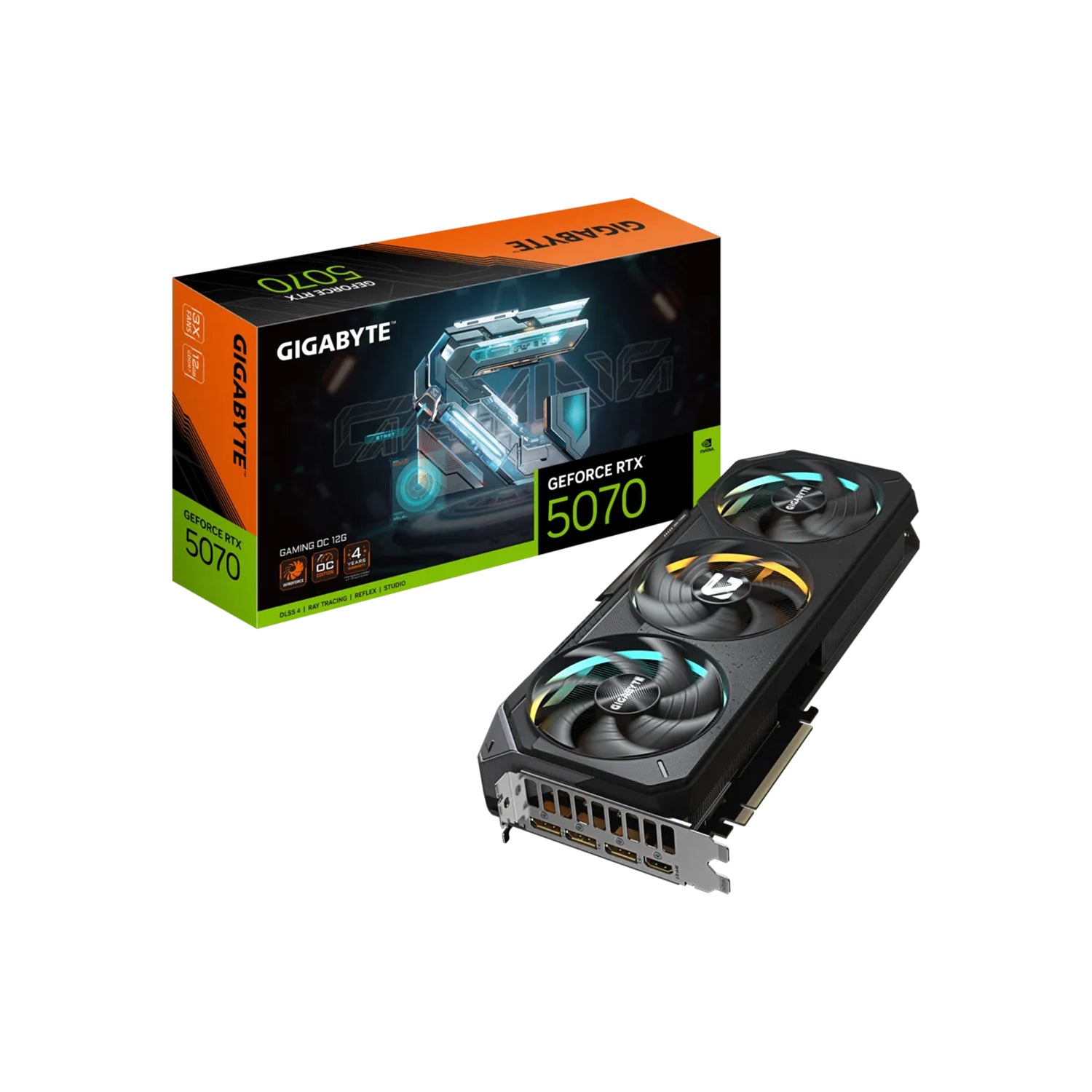 GIGABYTE GeForce RTX 5070 GAMING OC Graphics Card - 12GB GDDR7, 192-Bit Memory, WindForce Cooling System With HAWK Fan, 3 xDisplayPort / HDMI - (GV-N5070GAMING OC-12GD)