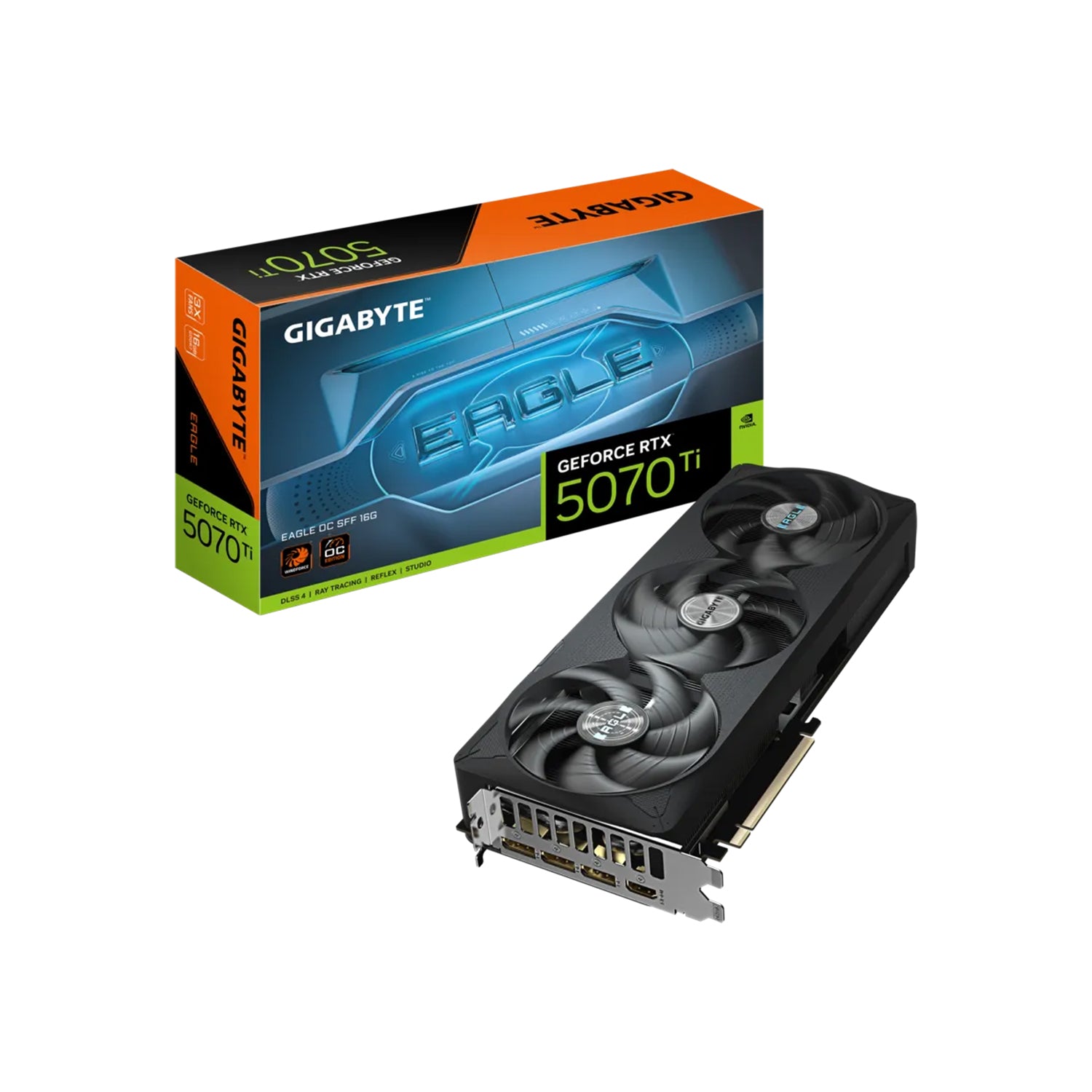 GIGABYTE GeForce RTX 5070 Ti EAGLE OC SFF Graphics Card - 16GB GDDR7, 256-Bit Memory, WindForce Cooling System With HAWK Fan, 3 xDisplayPort / HDMI - (GV-N507TEAGLE OC-16GD)