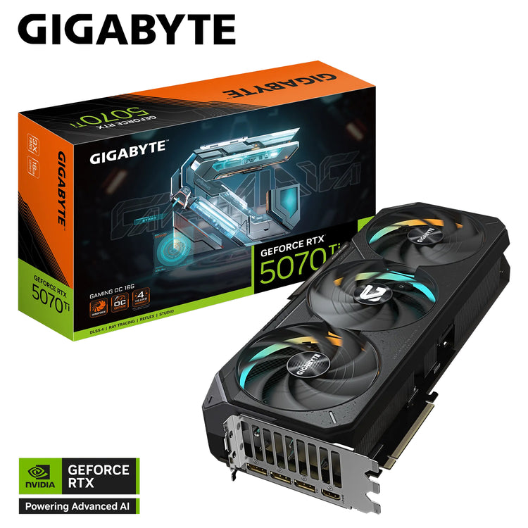 GIGABYTE GeForce RTX 5070 Ti GAMING OC Graphics Card - 16GB GDDR7, 256-Bit Memory, WindForce Cooling System With HAWK Fan, 3 x DisplayPort / HDMI - (GV-N507TGAMING OC-16GD)
