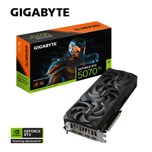 GIGABYTE GeForce RTX 5070 Ti WINDFORCE OC SFF 16G Graphics Card, 16GB GDDR7, 256-Bit Memory, Hawk Fan, 3x Display Port / HDMI - (GV-N507TWF3OC-16GD)