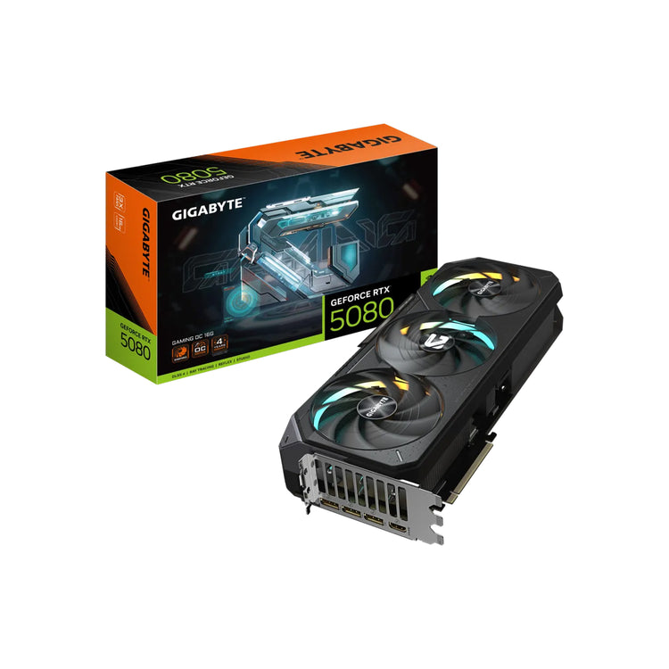 GIGABYTE GeForce RTX 5080 GAMING OC Graphics Card - 16GB GDDR7, 256-Bit Memory, WindForce Cooling System With HAWK Fan, 3 x DisplayPort / HDMI - (GV-N5080GAMING OC-16GD)