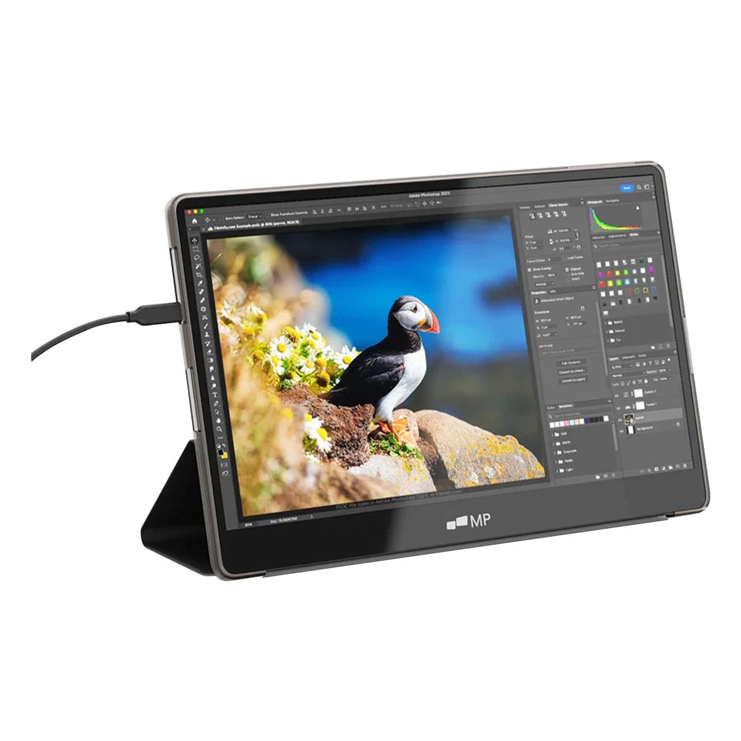 Mobile Pixels Glance Plus 15.6 Inch FHD OLED Monitor - 60Hz Refresh Rate, Foldable Smart Case With Built-in dual speakers, Mini HDMI, 2xUSB-C - (101-1012P01)