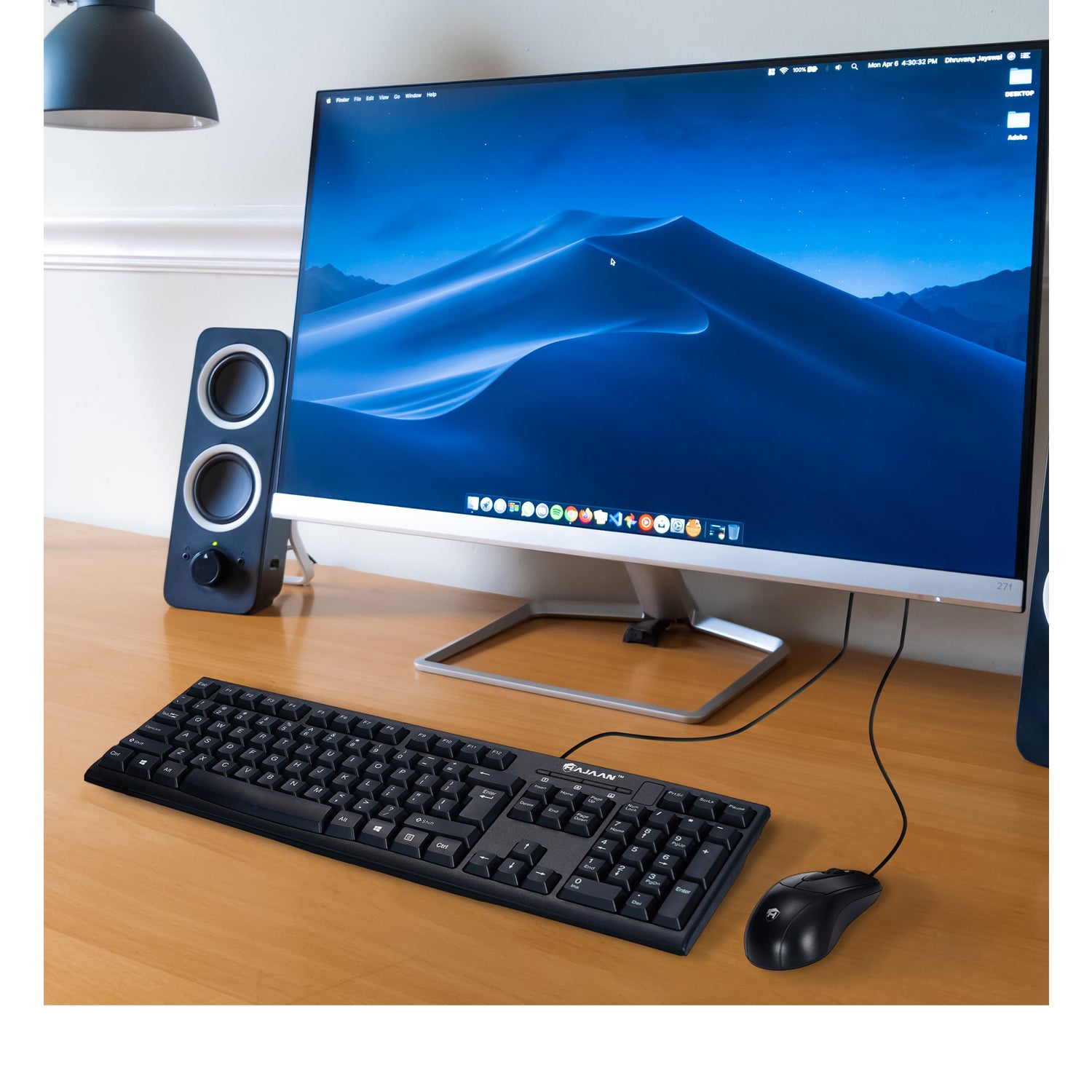 Hajaan HC120 Comfortable Ergonomic Designed Keyboard & Mouse Combo Set, 10 Multimedia Keys in Keyboard for Windows XP, 7, 8 and 10 (Black), 1 Year Warranty